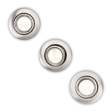 Philips 59243/17/E7 - JUEGO 3x Lámpara empotrada 1xGU10/50W/230V