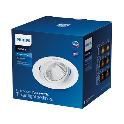 Philips - Downlight empotrable regulable SCENE SWITCH LED/3W/230V 4000K