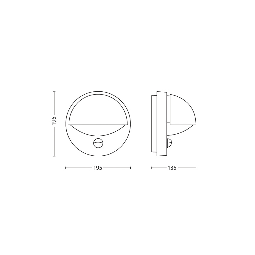 Philips - Aplique de exterior con sensor JUNE 1xE27/12W/230V IP44