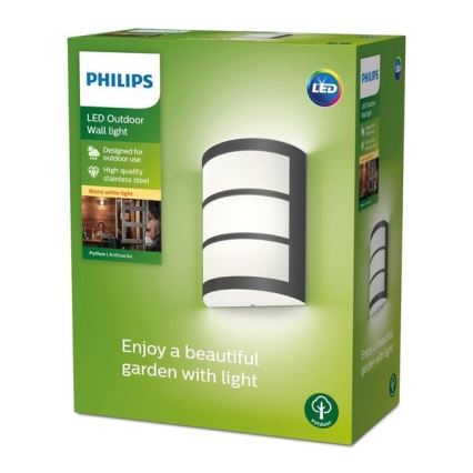 Philips - Aplique LED de exterior PYTHON LED/6W/230V IP44