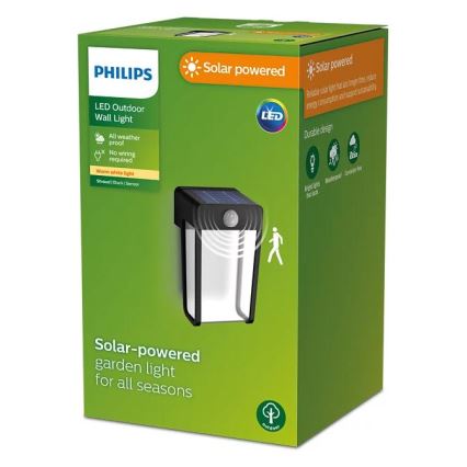 Philips - Aplique LED solar con sensor SHROUD LED/2,3W/3,7V 600 mAh IP44