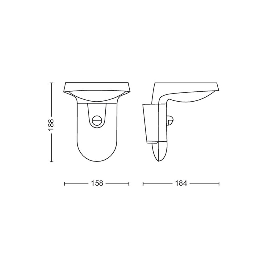 Philips - LED Luz solar de pared con sensor de movimiento y crepuscular LED/1,2W/4V 1800 mAh 3000K IP44