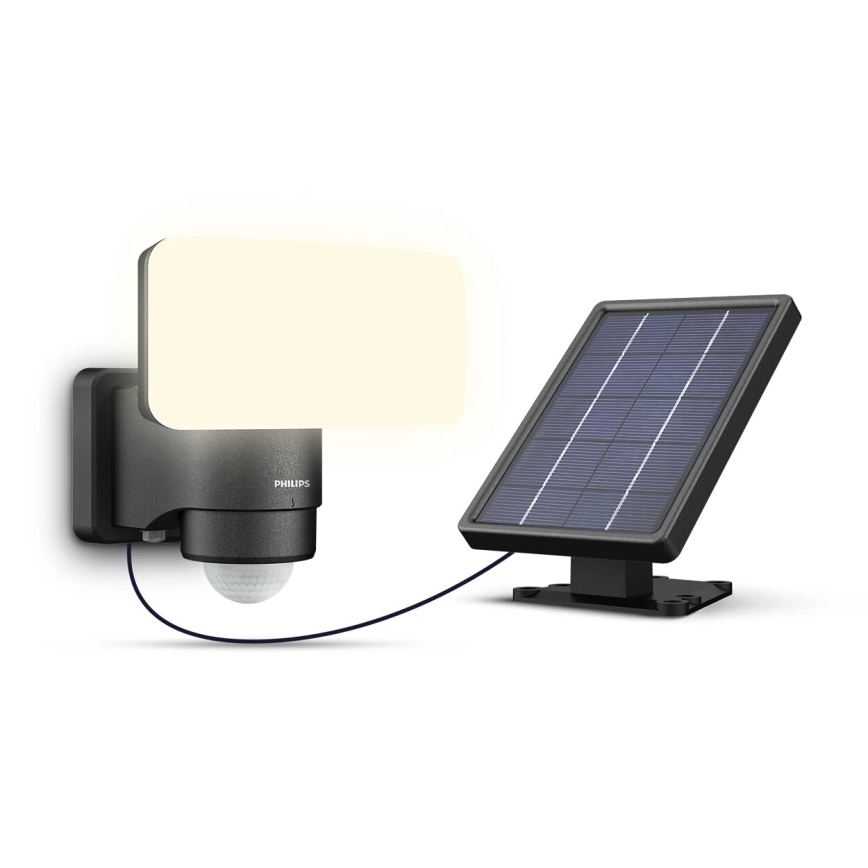 Philips - LED Luz solar de pared con sensor de movimiento y crepuscular TYLUS LED/6W/3,7V 2600 mAh 5000K IP44