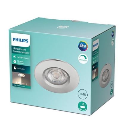 Philips - Downlight empotrable LED regulable para baño DIVE LED/5W/230V IP65
