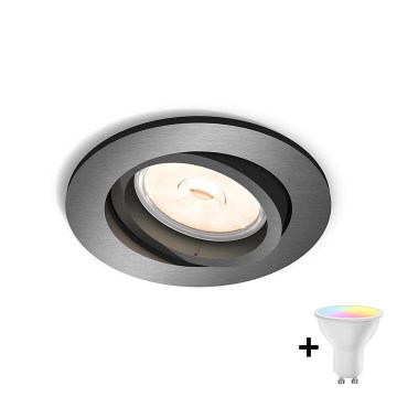 Philips - Downlight empotrable LED RGBW regulable DONEGAL 1xGU10/4,8W/230V + mando a distancia