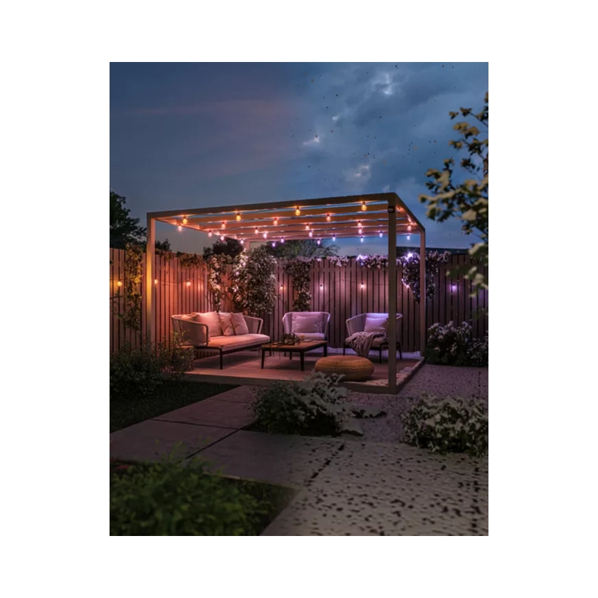Philips - Guirnalda de exterior regulable y extensible LED RGBW Hue FESTAVIA, 20 LEDs, 14 m, IP65