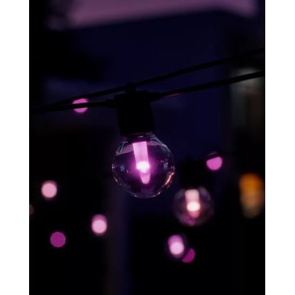 Philips - Guirnalda de exterior regulable y extensible LED RGBW Hue FESTAVIA, 20 LEDs, 14 m, IP65