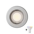 Philips - Foco empotrable LED RGBW regulable PERIDOT 1xGU10/6W/230V plateado + mando a distancia
