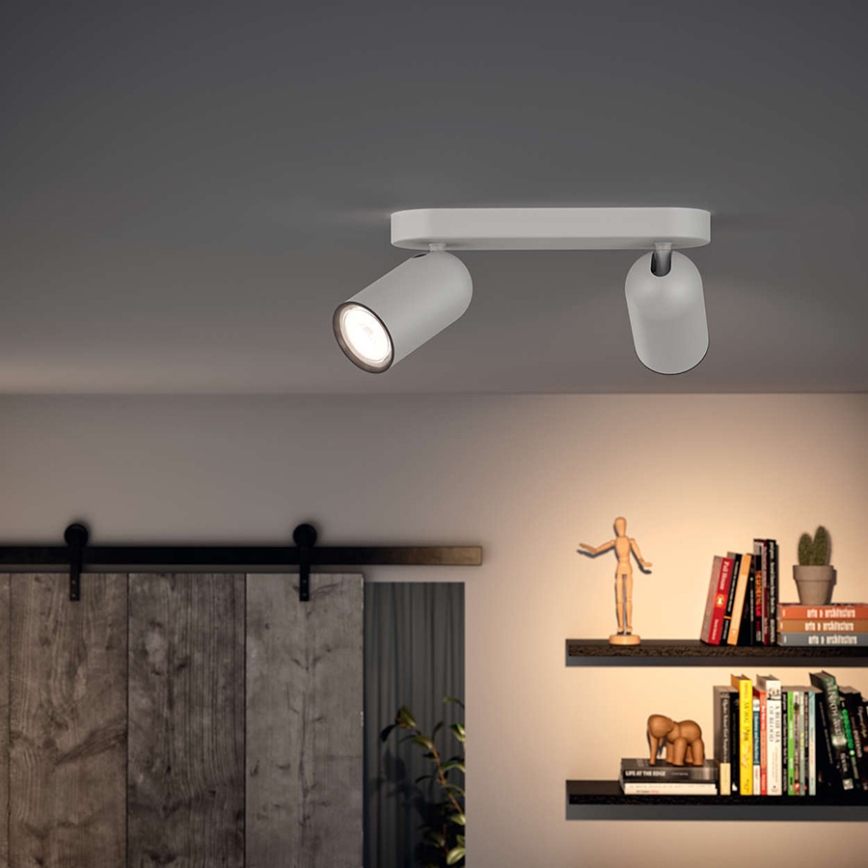 Philips - Luminaria empotrable LED RGBW regulable PONGEE 2xGU10/4,8W/230V 3000K blanca + mando a distancia