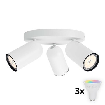 Philips - Foco empotrable LED RGBW regulable PONGEE 3xGU10/4,8W/230V 3000K blanco + mando a distancia