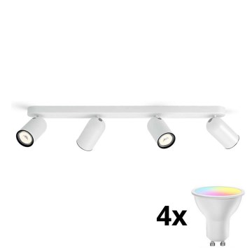 Philips - Foco empotrable regulable LED RGBW PONGEE 4xGU10/4,8W/230V 3000K blanco + mando a distancia