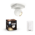Philips - Foco LED regulable Hue BUCKRAM 1xGU10/5W/230V + mando a distancia