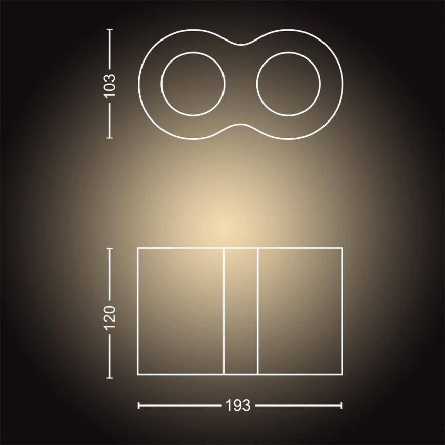Philips - Foco LED regulable Hue PILLAR 2xGU10/4,2W/230V 2200-6500K + control remoto blanco