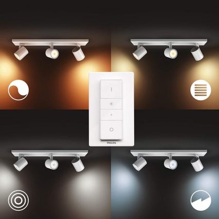 Philips - Foco LED regulable Hue RUNNER 3xGU10/4,2W/230V 2200-6500K + control remoto blanco