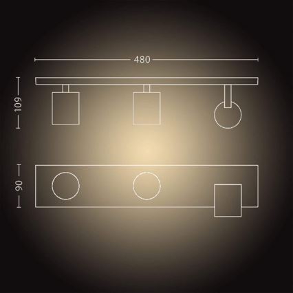 Philips - Foco LED regulable Hue RUNNER 3xGU10/4,2W/230V 2200-6500K + control remoto blanco