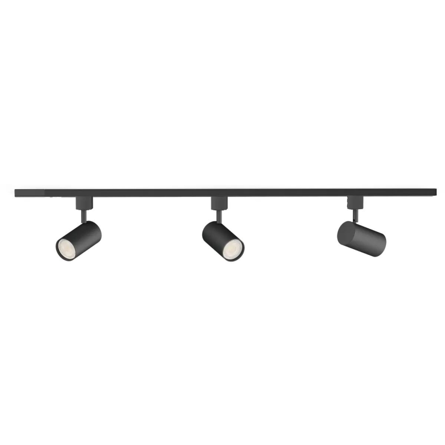 Philips - Foco LED RGBW regulable para sistema de riel EASYLINK HUE 3xGU10/4,7W/230V 2200-6500K 1m negro