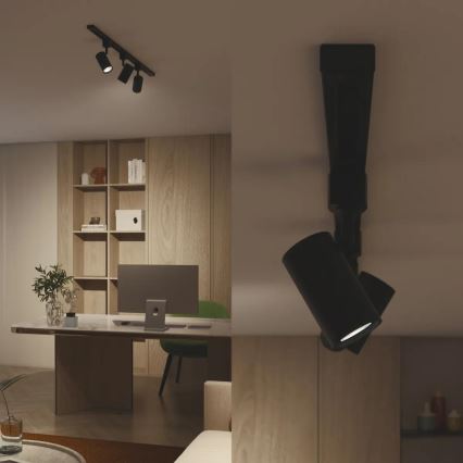 Philips - Foco regulable LED RGBW para sistema de riel EASYLINK HUE 3x GU10/4,7W/230V 2200-6500K 1 m negro + Hue Bridge