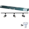 Philips - Foco LED regulable para sistema de carril EASYLINK, 3x GU10, 7 W, 230 V, 1 m, negro