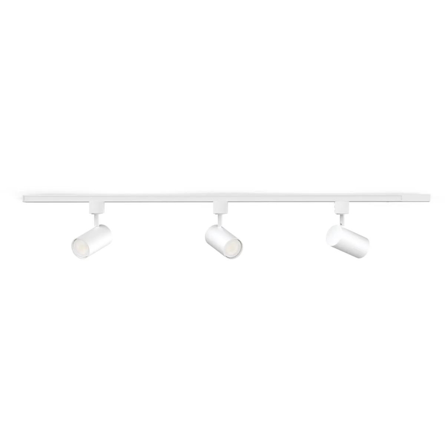 Philips - Luminaria LED RGBW regulable para sistema de riel EASYLINK HUE 3xGU10/4,7W/230V 2200-6500K 1m blanco + Hue bridge