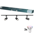Philips - Foco LED RGBW regulable para sistema de riel EASYLINK HUE 3xGU10/4,7W/230V 2200-6500K 1m negro