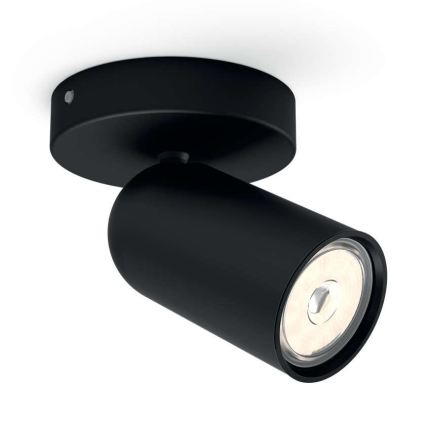 Philips - Foco empotrable LED RGBW regulable PONGEE 1xGU10/4,8W/230V 3000K negro + mando a distancia