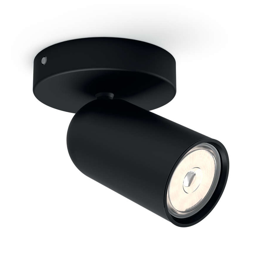 Philips - Foco empotrable LED RGBW regulable PONGEE 1xGU10/4,8W/230V 3000K negro + mando a distancia