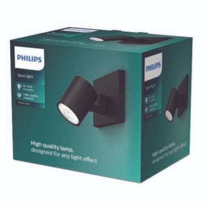 Philips - Foco LED RGBW regulable RUNNER 1xGU10/6,5W/230V 2700-6500K negro