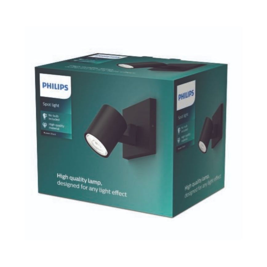 Philips - Foco LED RGBW regulable RUNNER 1xGU10/6,5W/230V 2700-6500K negro