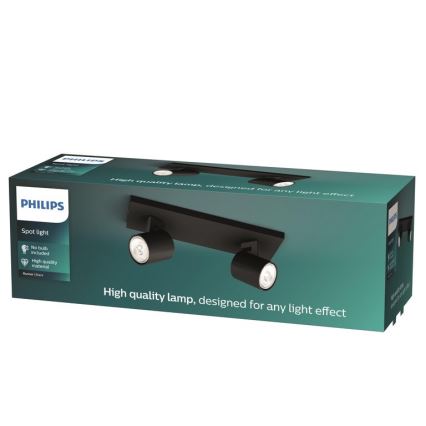 Philips - Foco LED RGBW regulable RUNNER 2xGU10/6,5W/230V 2700-6500K negro