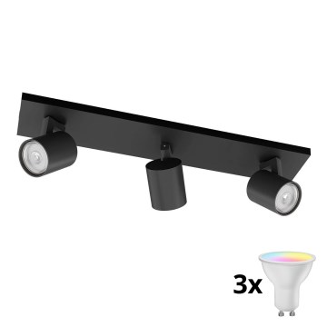 Philips - Foco LED RGBW regulable RUNNER 3xGU10/6,5W/230V 2700-6500K negro