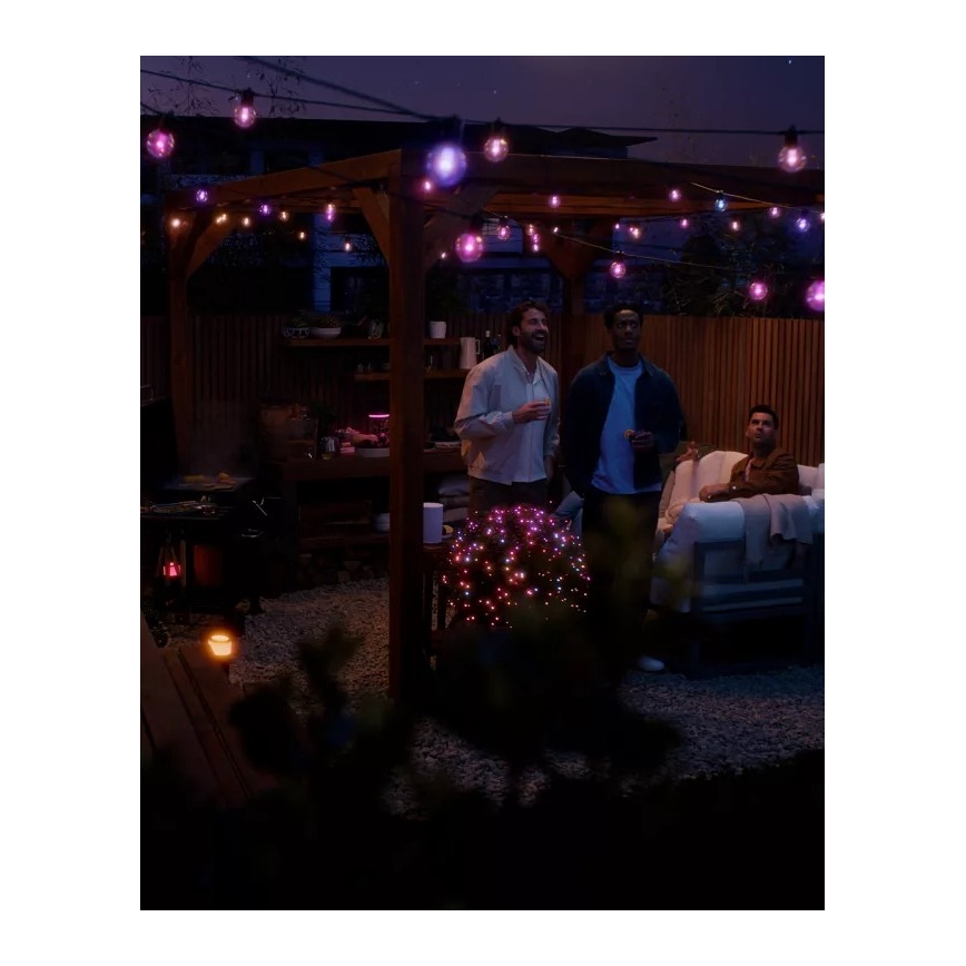 Philips - Hue FESTAVIA Guirnalda de exterior regulable LED RGBW, 30 LEDs, 21 m, IP65