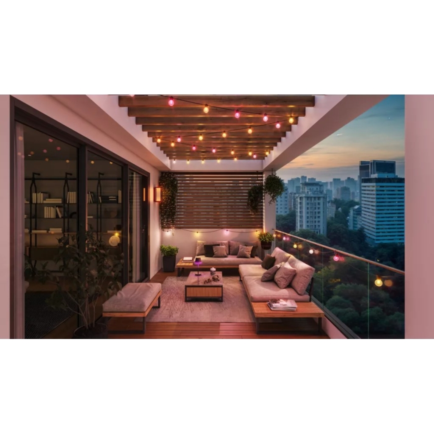 Philips - Hue FESTAVIA Guirnalda de exterior regulable LED RGBW, 30 LEDs, 21 m, IP65