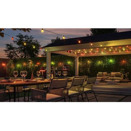 Philips - Hue FESTAVIA Guirnalda de exterior regulable LED RGBW, 30 LEDs, 21 m, IP65