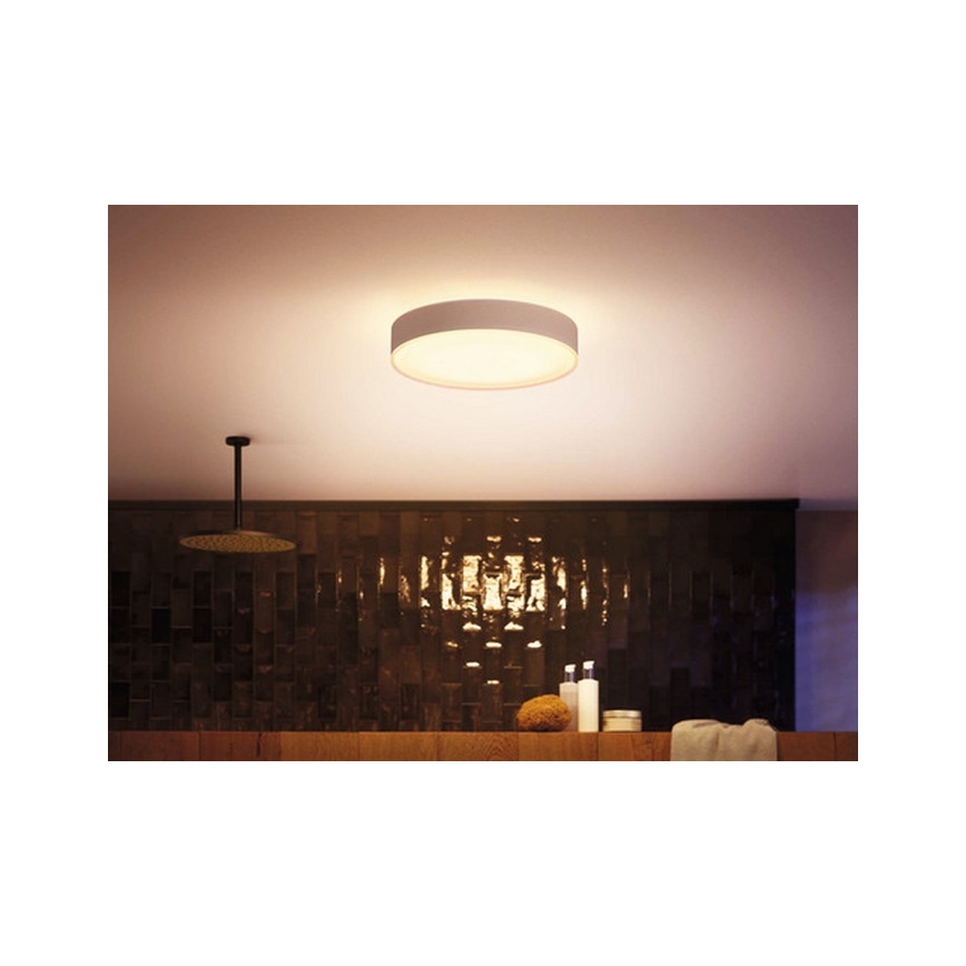 Philips - Lámpara de baño LED regulable Hue DEVERE LED/33,5W/230V IP44 diámetro 425 mm 2200-6500K + mando a distancia