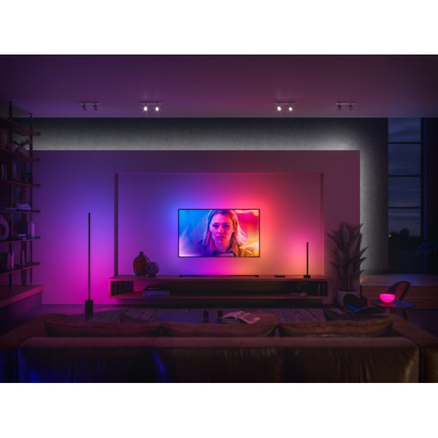 Philips - Lámpara de mesa LED RGB regulable Hue SIGNE LED/12W/230V 2000-6500K negra