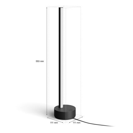 Philips - Lámpara de mesa LED RGB regulable Hue SIGNE LED/12W/230V 2000-6500K negra
