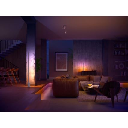 Philips - Lámpara de pie regulable LED RGBW Hue SIGNE LED/29W/230V 2000-6500K blanca