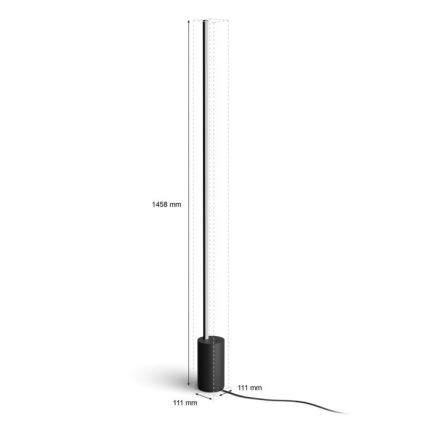 Philips - Lámpara de pie regulable LED RGBW Hue SIGNE LED/29W/230V 2000-6500K negra