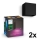 Philips - Juego de 2 apliques de pared para exterior LED RGBW regulables Hue RESONATE LED/8W/230V 2000-6500K IP44