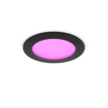 Philips - Pack de 2x luminarias empotrables para baño LED RGBW regulables Hue SLIM LED/12W/230V 2000-6500K negro IP44