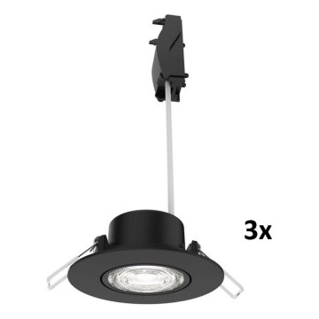 Philips - Juego de 3 luminarias empotrables LED regulables CILANTRO LED/5W/230V 4000K negro