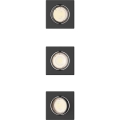 Philips - Juego de 3 luminarias empotrables PERIDOT 1x GU10/7W/230V, negro