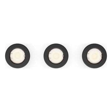 Philips - Juego de 3 luminarias empotrables PERIDOT 1xGU10/7W/230V negro