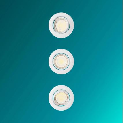 Philips - Juego de 3 luminarias empotradas PERIDOT 1xGU10/7W/230V blanco