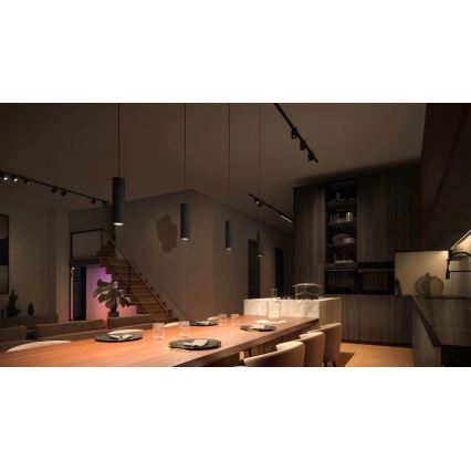 Philips - Juego de 3 lámparas colgantes LED RGBW regulables con cable para sistema de riel Hue PERIFO LED/15,6W/230V 2000-6500K