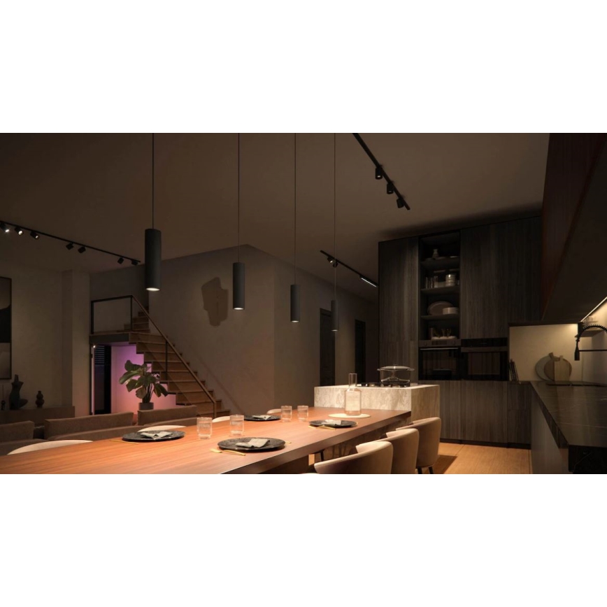 Philips - Juego de 3 lámparas colgantes LED RGBW regulables con cable para sistema de riel Hue PERIFO LED/15,6W/230V 2000-6500K