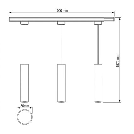 Philips - Lámpara colgante LED RGBW regulable con cable para sistema de riel EASYLINK HUE 3xGU10/4,7W/230V 2200-6500K 1m blanco