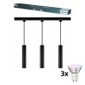 Philips - Lámpara colgante LED regulable RGBW para sistema de riel EASYLINK HUE 3xGU10/4,7W/230V 2200-6500K 1m negro