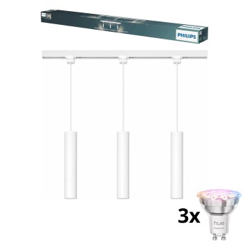 Philips - Lámpara colgante LED RGBW regulable con cable para sistema de riel EASYLINK HUE 3xGU10/4,7W/230V 2200-6500K 1m blanco