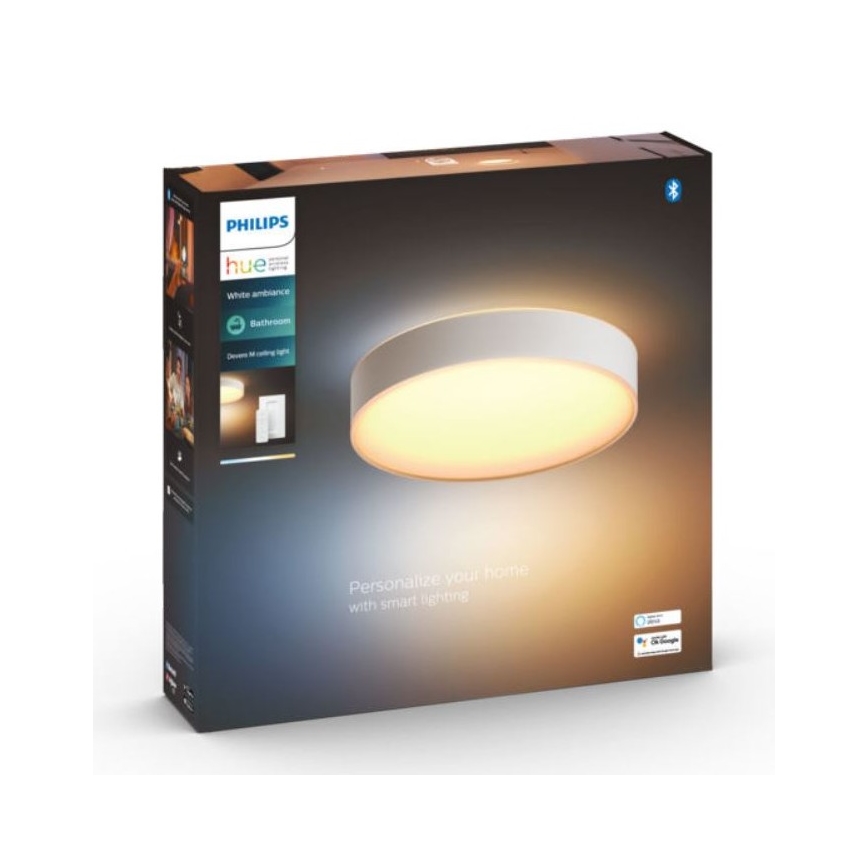 Philips - Lámpara de baño LED regulable Hue DEVERE LED/19,2W/230V IP44 381 mm de diámetro 2200-6500K + mando a distancia